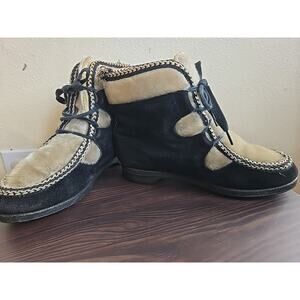 Vintage Snowland Chukka Boots USA Made Size 7 Faux Fur Rubber Soles